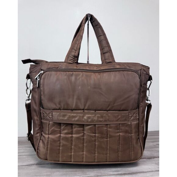 Lug Quilted Brown Crossbody Book Travel Tote Bag - Picture 2 of 8